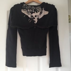 Rare juicy couture y2k black skull track hoodie